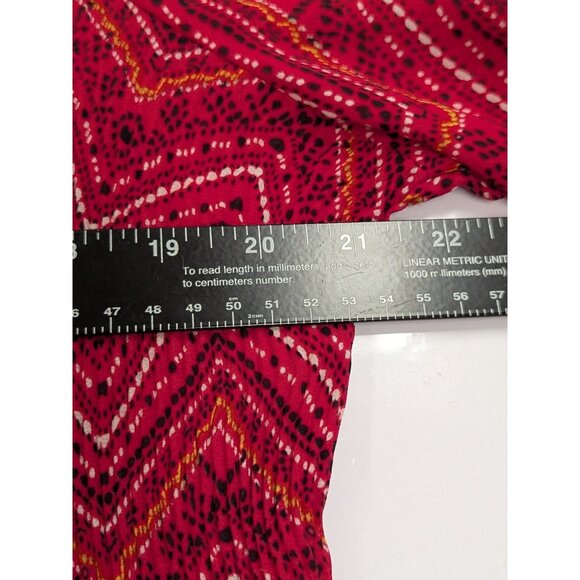 Catherines Top Women Plus sz 1X Artsy Pleated Sheer Stretch Boho Career Western - Picture 11 of 12